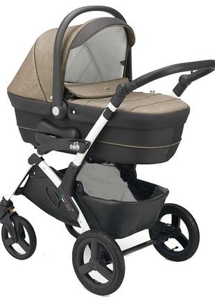 Універсальна коляска cam dinamico up smart 3 в 1, бежевий на білій рамі (897t/v95/990/841k)