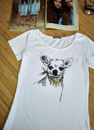 Orsay белая коттоновая футболка с милым принтом😁🫣
, р.s4 фото