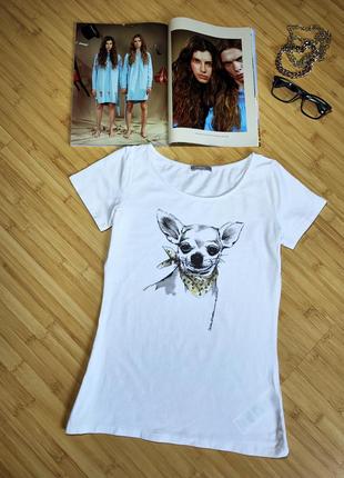 Orsay белая коттоновая футболка с милым принтом😁🫣
, р.s3 фото