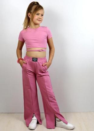 2343-41рож костюм для девочек топ и брюки темно-розовый тм авекс размер 134 см5 фото