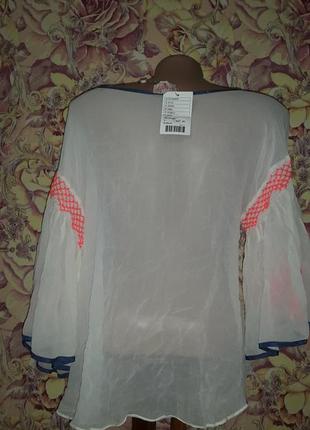 Шифонова індійська блуза з вишивкою4 фото