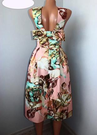 Нереально красивое платье миди miss selfridge р. м-l. парча, золтистый люрекс!2 фото