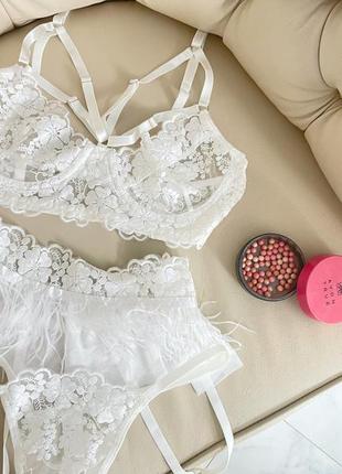 Свадебное белое нижнее белье нижнее белье бюстгальтер лиф бра трусы трусики лиф эротическое