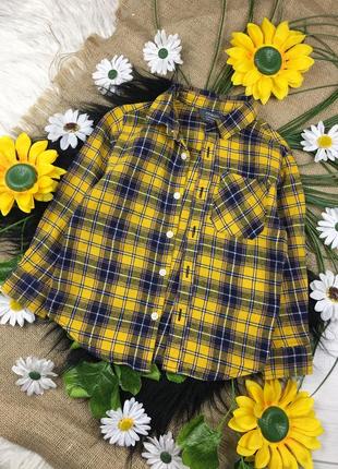 Клетчатая байковая рубашка на 2-3 года