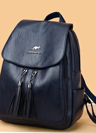 Женский черный бордовый синий ранец рюкзак женская сумка портфель с кенгуру3 фото