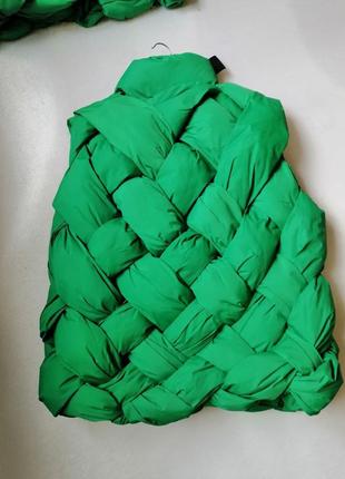 ☘️ стильна дута жилетка 3d палітурка в наявності яскраво-зелена і рожева фуксія розміри 42 44 46 вим4 фото