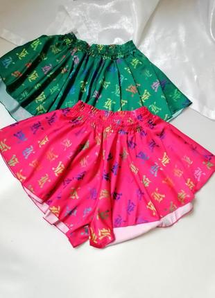 Яркие летние невесомая струящаяся юбка шорты из ткани шёлк armani размер универсальный яскраві літні4 фото
