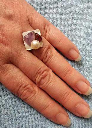 Кільце «сльози океану» ручної роботи