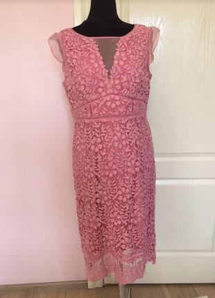 Мереживна сукня, рожева, ажурна, вишита, мереживо