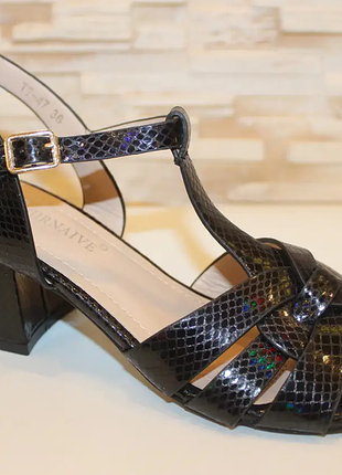 Босоніжки жіночі чорні на підборах б1463