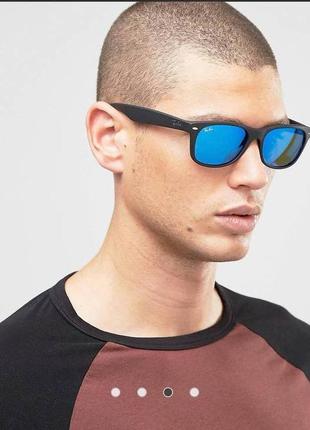 Ray-ban wayfarer sunglasses with blue mirror lens 0rb2132 очки солнцезащитные зеркальные3 фото