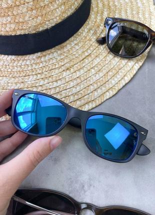 Ray-ban wayfarer sunglasses with blue mirror lens 0rb2132 окуляри сонцезахисні дзеркальні4 фото