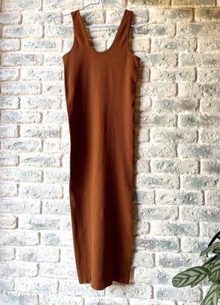 Платье h&amp;m, платье в рубчик, платье футляр, платье миди, платье размер s4 фото
