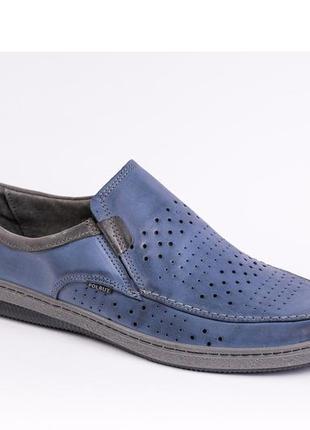 Перфорированные туфли polbut синие 40, 41 и 45 размеры1 фото