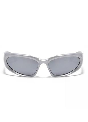 Окуляри очки спорт спортшик тренд модні сріблясті темні нові uv4004 фото