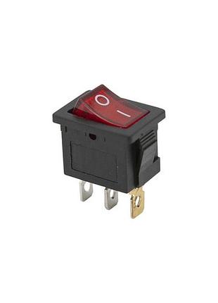 Кнопка kcd1 (250v, 6a) красная, 3 контакта