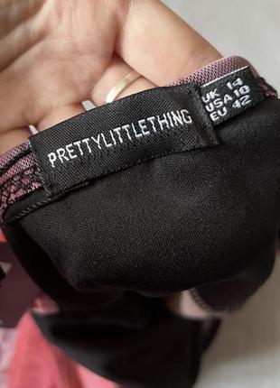 Платье холтер из сеточки с абстрактным принтом prettylittlething8 фото