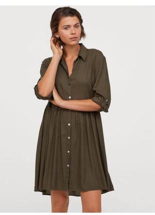 Платье h&m платье-рубашка хаки