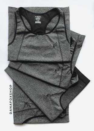 🆂🅰🅻🅴 спортивна сіра безшовна меланж майка з т-спиною australian