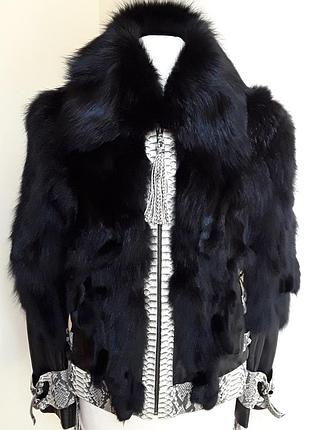 Куртка натуральная кожа , натуральный мех .