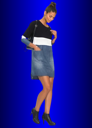 Оригінальна джинсова сукня джинсове плаття туніка спортивне повсякденне bonprix rainbow офісна1 фото