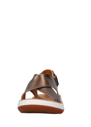 Шкіряні сандалі clarks jemsa cross copper metallic4 фото