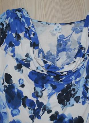 Коротке плаття m&s mode міні пляжное прогулянкове квітами пляжне платя сукня біла блакитна синя s m5 фото