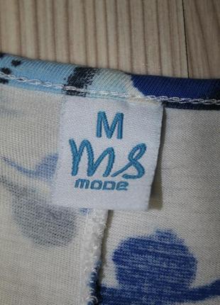 Коротке плаття m&s mode міні пляжное прогулянкове квітами пляжне платя сукня біла блакитна синя s m6 фото