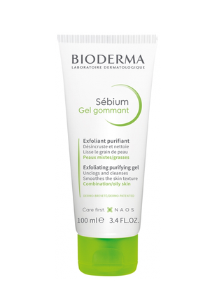 Гель-скраб для лица bioderma sebium gommant exfoliating purifying gel, 100