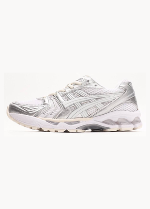 Женские кроссовки asics gel-kayano 14 white silver.