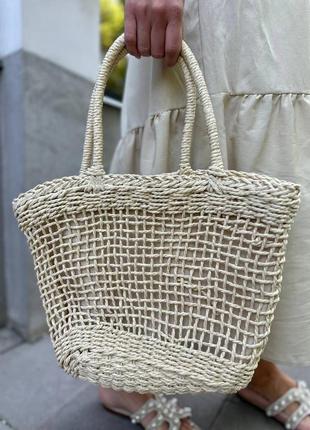 Идеальная плетеная пляжная сумка «корзина»1 фото