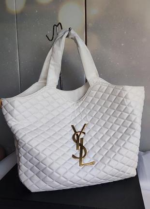 Белая стеганая брендовая сумка, большая сумка, сумка с кошельком3 фото