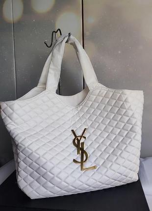 Белая стеганая брендовая сумка, большая сумка, сумка с кошельком5 фото