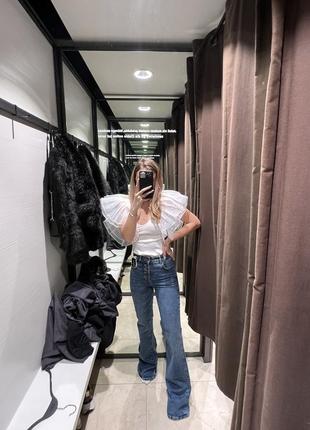 Боди с пышными рукавами и органзой zara2 фото