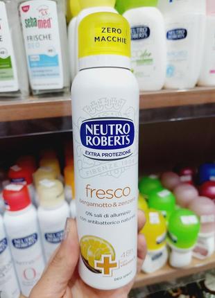 Neutro roberts дезодорант extra fresco bergamotto&zenzero 150ml