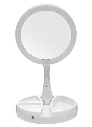 Дзеркало my fold away mirror кругле з підсвічуванням - tv-37, біла