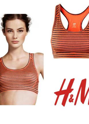 Спортивный топ в полоску h&m