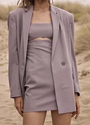 Фіолетовий костюм блейзер сукня