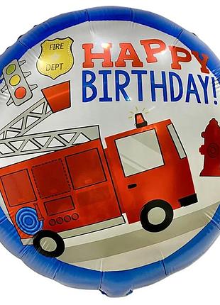 Фольгированный шар круг "happy birthday"  18"(45см)