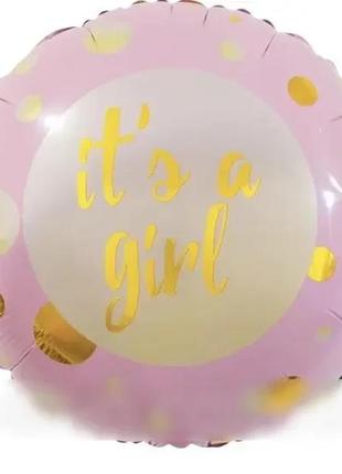 Фольгированный шар круг "it`sa girl" 18"(45см)
