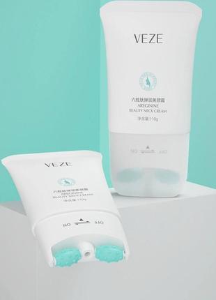 Крем для обличчя та шиї з масажними роликами veze areginine beauty neck cream, 110 г1 фото