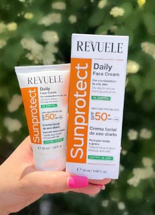 Сонцезахисний крем spf 50 для жирної шкіри revuele, 50 мл