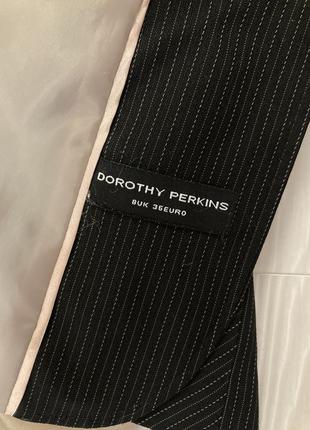 Пиджак черный в полоску удлиненный классический dorothy perkins5 фото