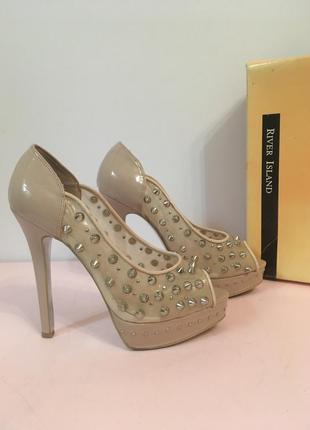 Босоніжки з шипами river island {туфлі на високому каблуці, ошатні}
