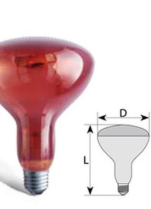 Лампа інфрачервона е27 150w іскра в індивідуальній упаковці3 фото