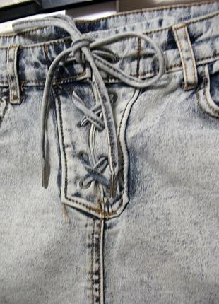 Джинсовая юбка со шнуровкой h&m6 фото