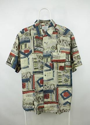 Винтажная шелковая рубашка тенниска lucky в стиле christian dior