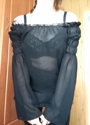 Кофта прозора ошатна відкриті плечі  блузка блуза