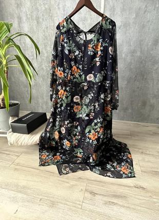Красивое шифоновое платье в цветочный принт8 фото