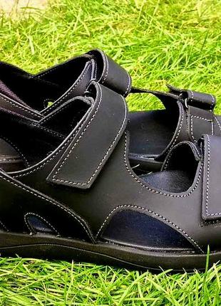 Denim мужские черные сандалии, босоножки из натуральной кожи, сандалии классические, практичные .9 фото
